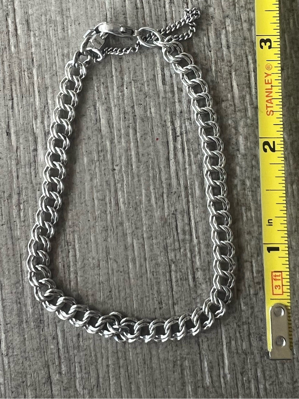 James Avery light double curb charm bracelet